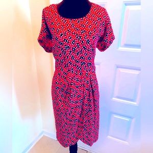 Givenchy Couture Vintage Red And Black Silk Dress Excellent Condition